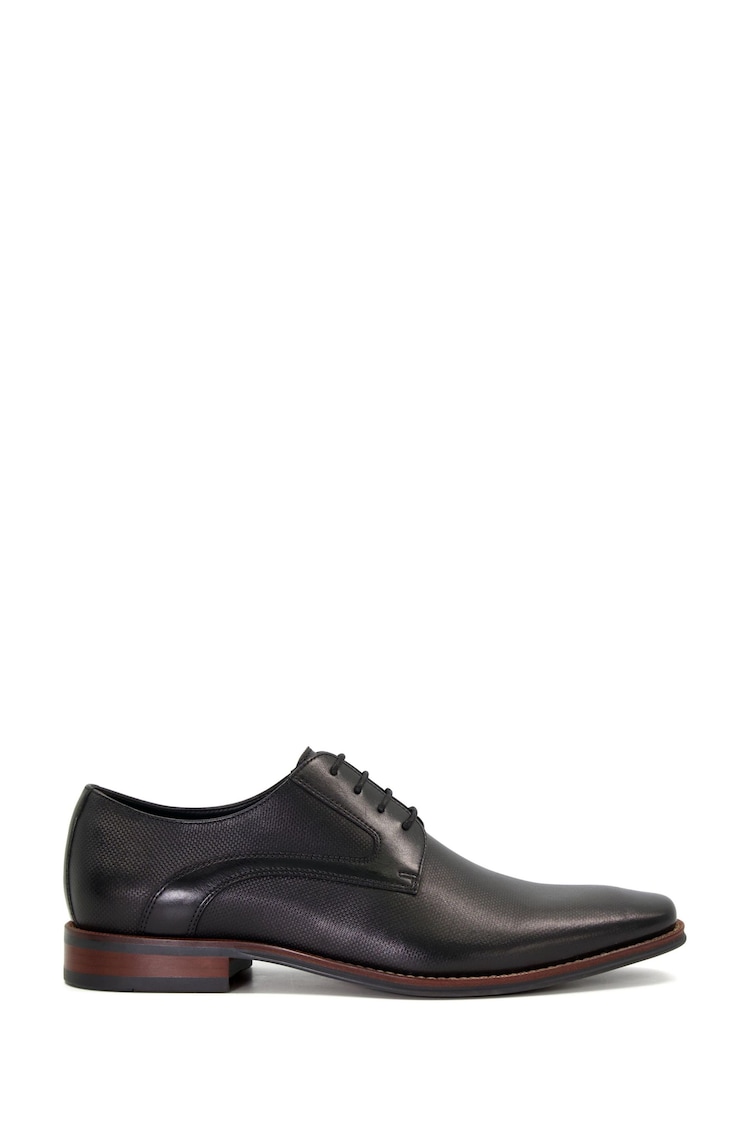 Dune London Black Stoney Embossed Detail Derby Shoes - Image 1 of 7