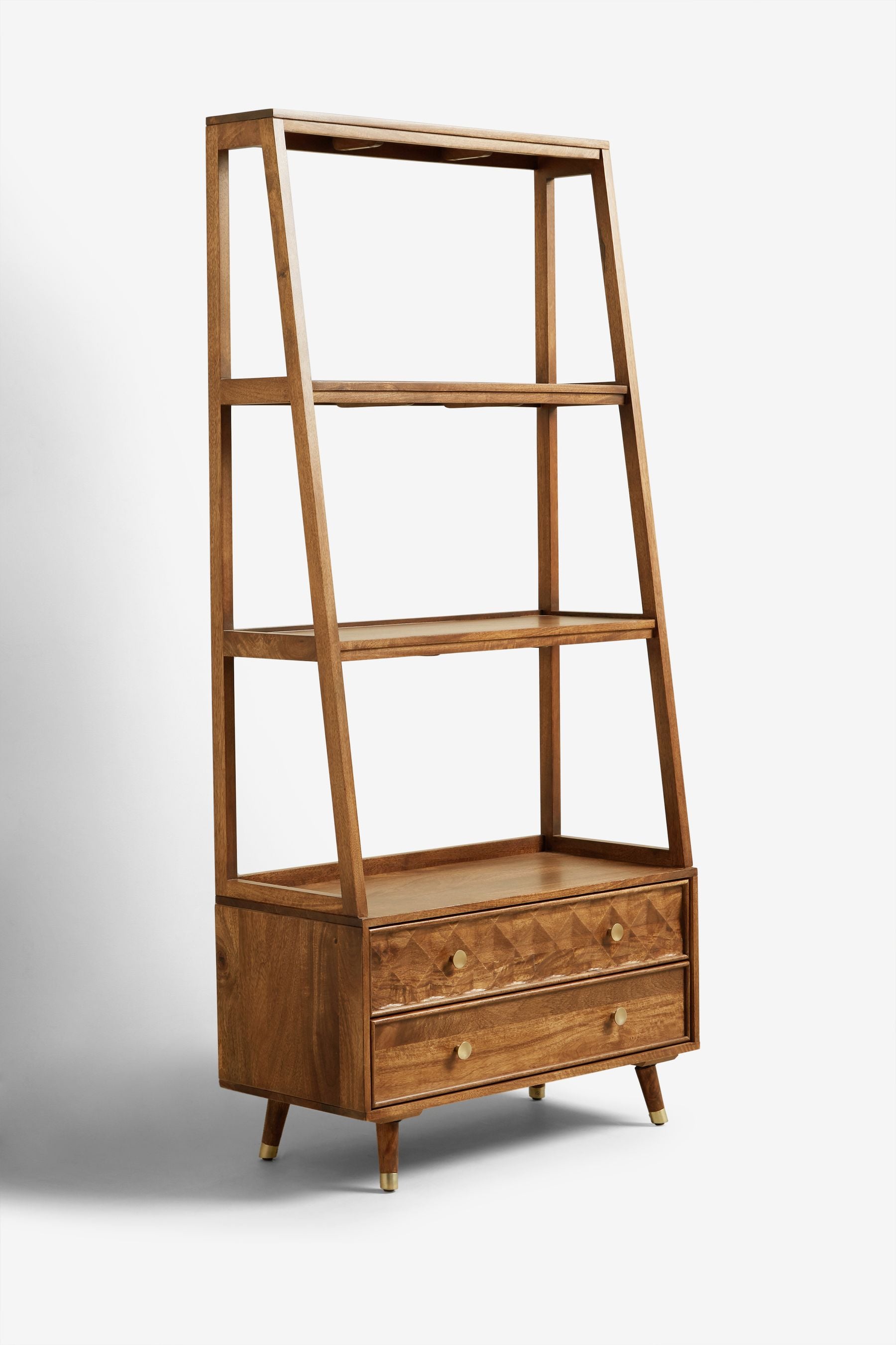 Mango wood cheap ladder shelf