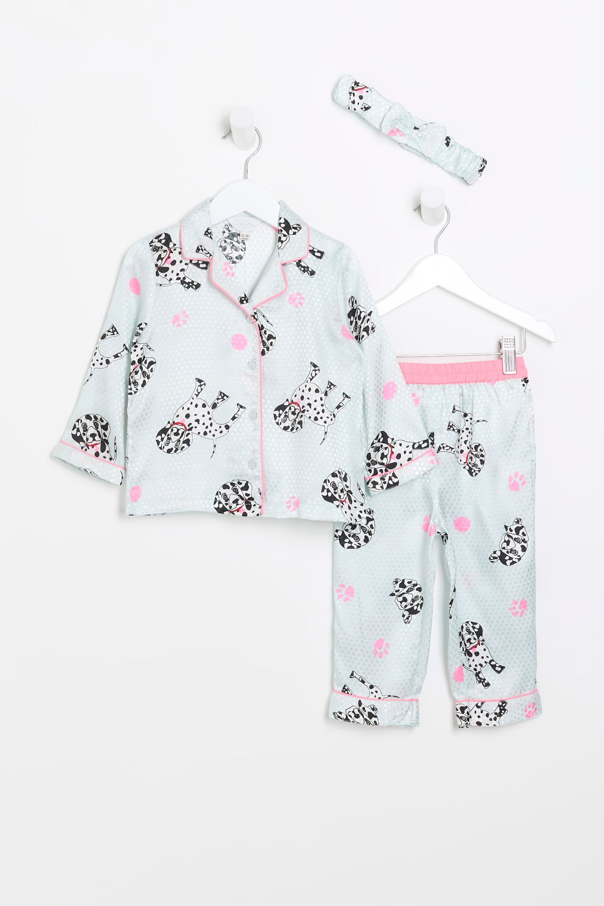 River Island Green Girls Dalmation Satin Set - Image 1 of 5