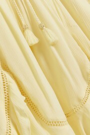 River Island Yellow Angel Sleeve Frill Mini Dress - Image 4 of 4
