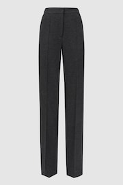Reiss Grey Melange Iria Wool Blend Wide Leg Suit Trousers - Image 2 of 4