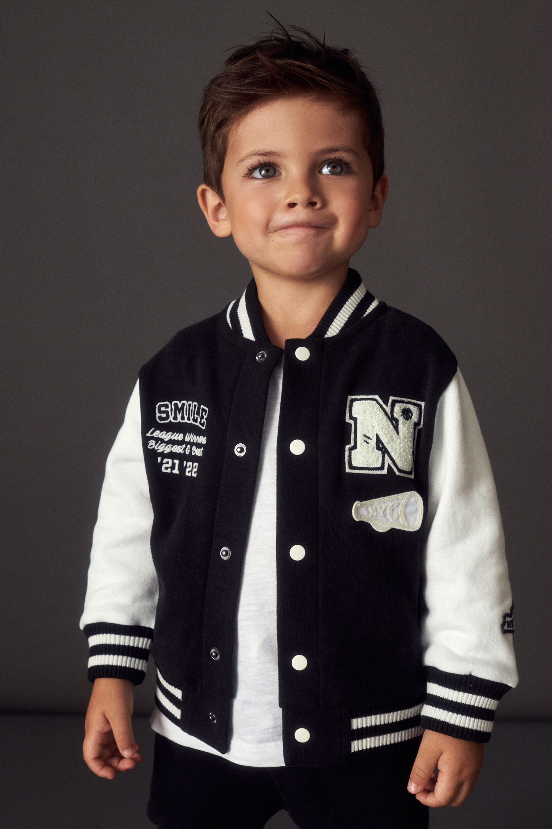 Buy Black White Letterman Jacket and Joggers Set 3mths 7yrs from Next Ireland
