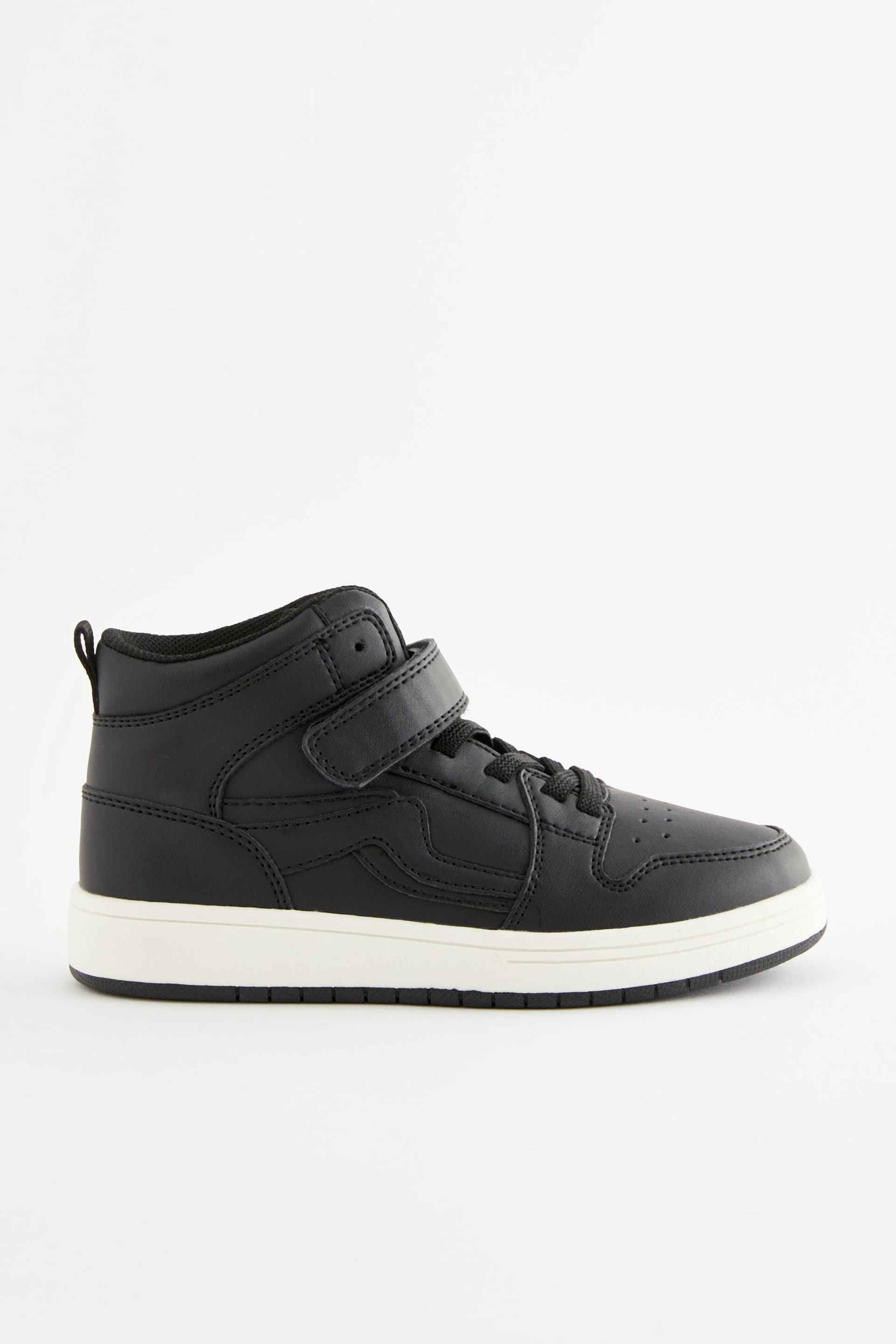 Black Elastic Lace High Top Trainers - Image 4 of 8
