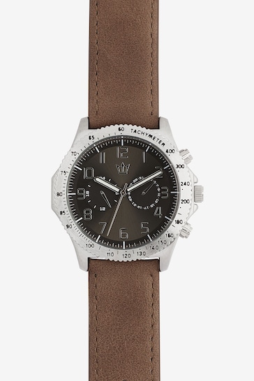 Brown Oily Strap Watch