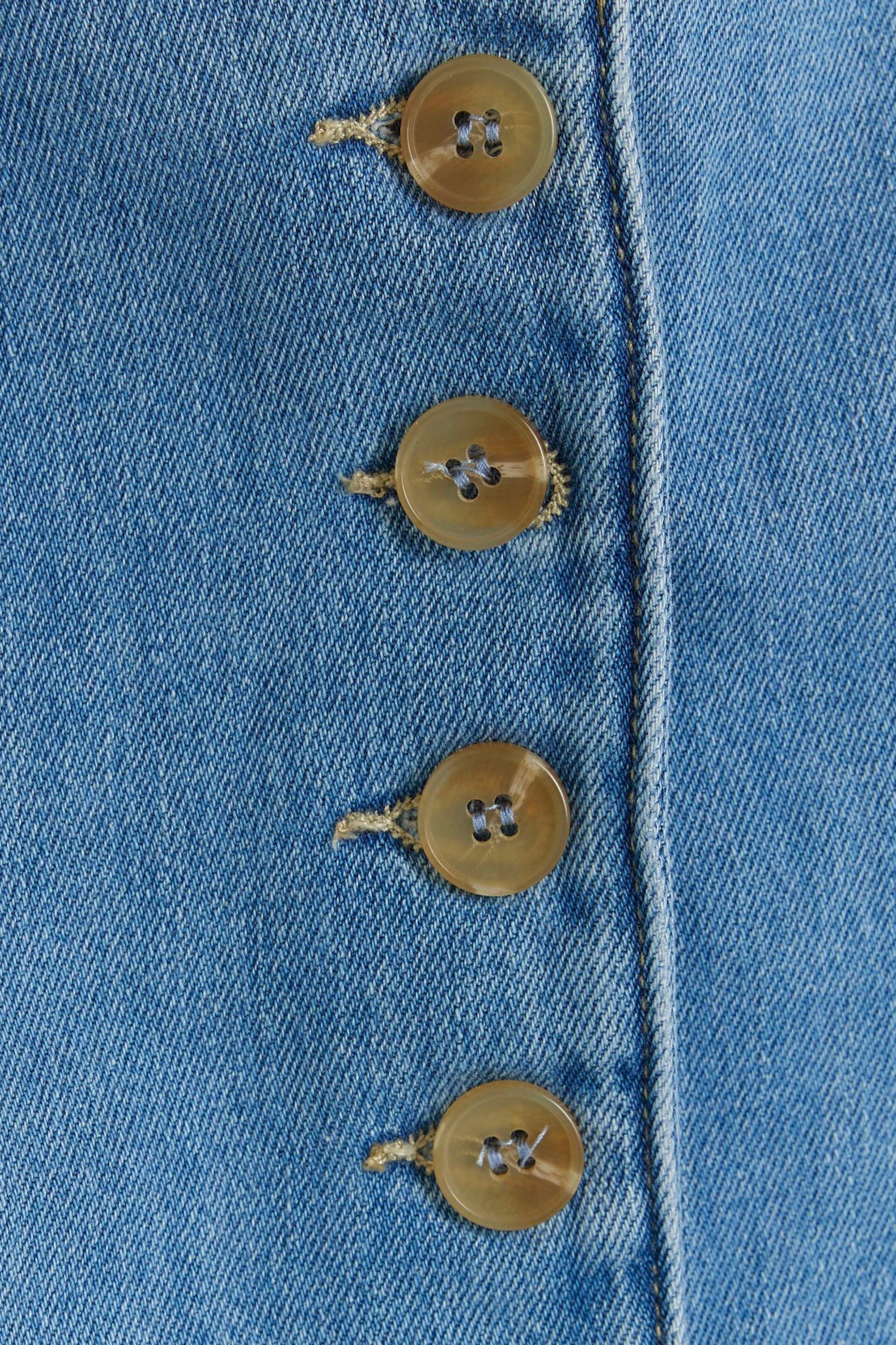 River Island Blue Denim Button Front Waistcoat - Image 5 of 5