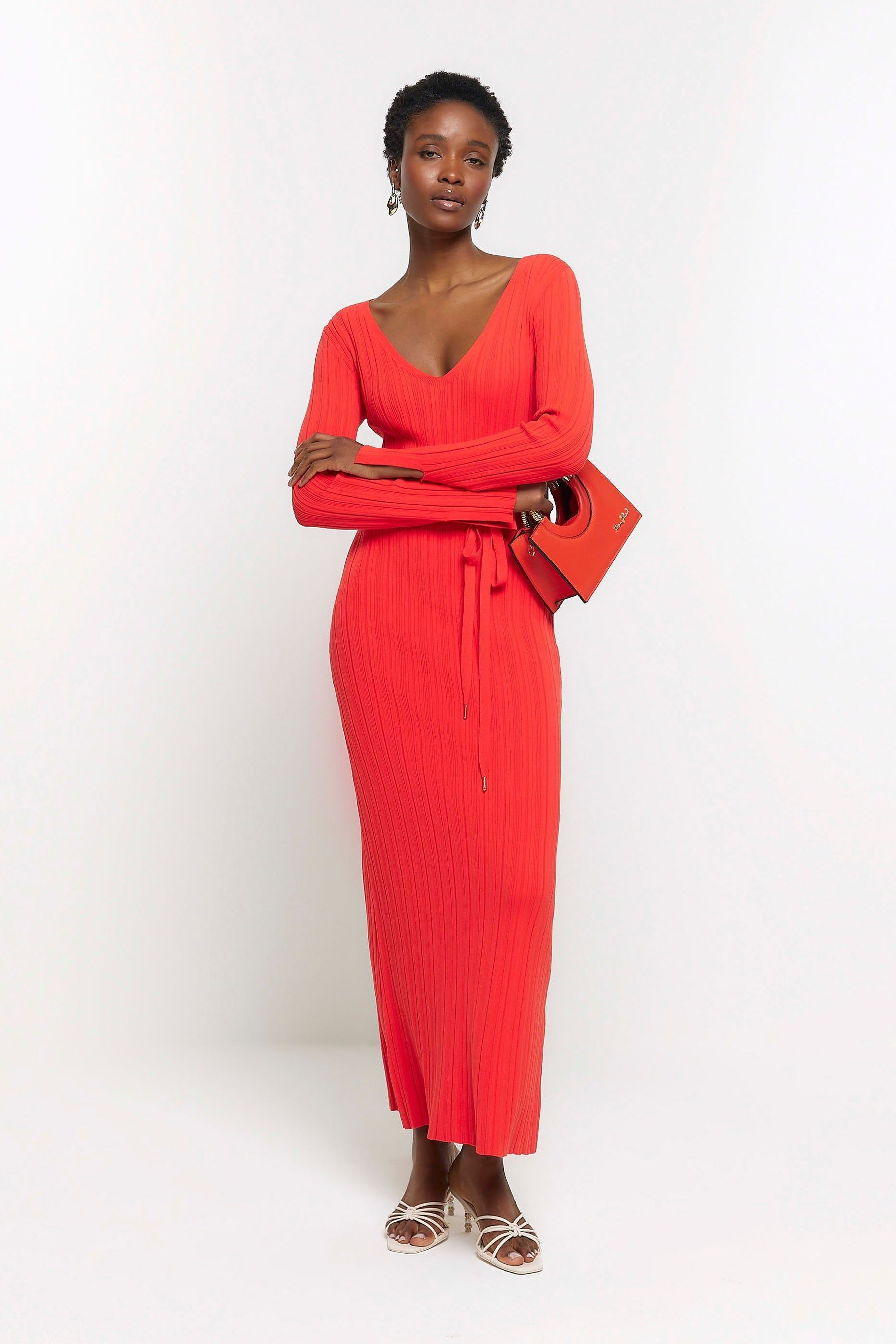 Belted maxi dress online