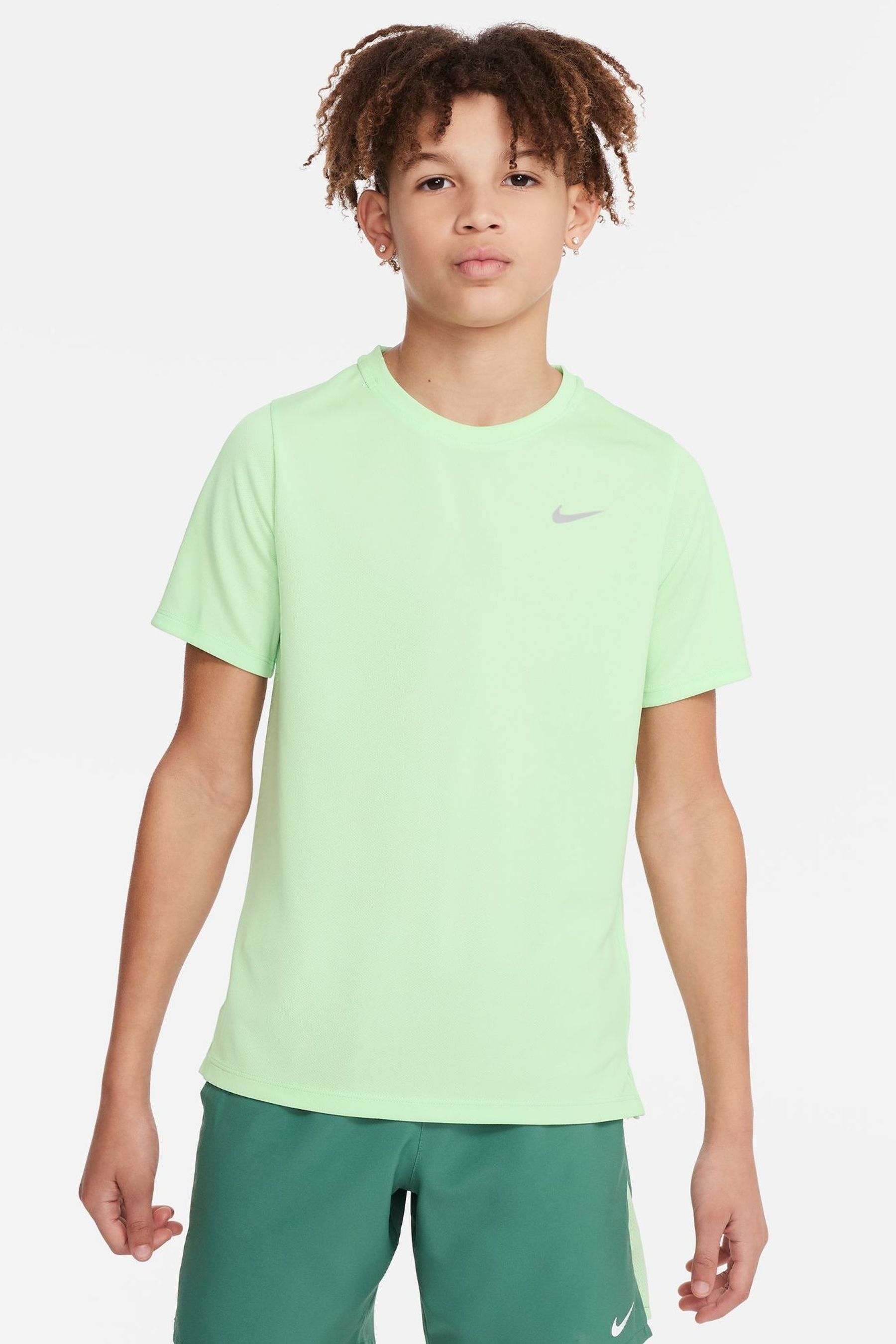 Buy Nike Bright Green Dri FIT Miler T Shirt from the Next UK online shop
