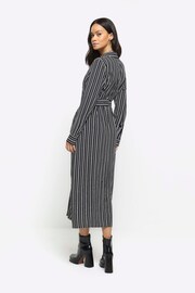 River Island Black Stripe Shirt Midi Dress - Image 2 of 4
