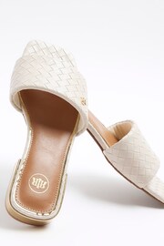 River Island Cream Wide Fit Woven Mule Flat Sandals - Image 5 of 6