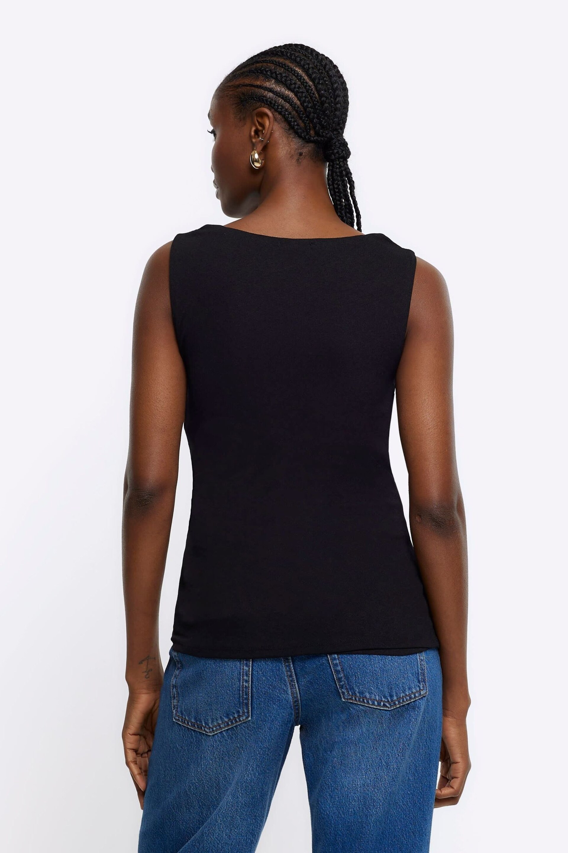 River Island Black Cowl Neck Tank - Image 2 of 4