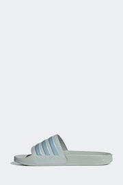 adidas Grey Adilette Shower Sliders - Image 2 of 6