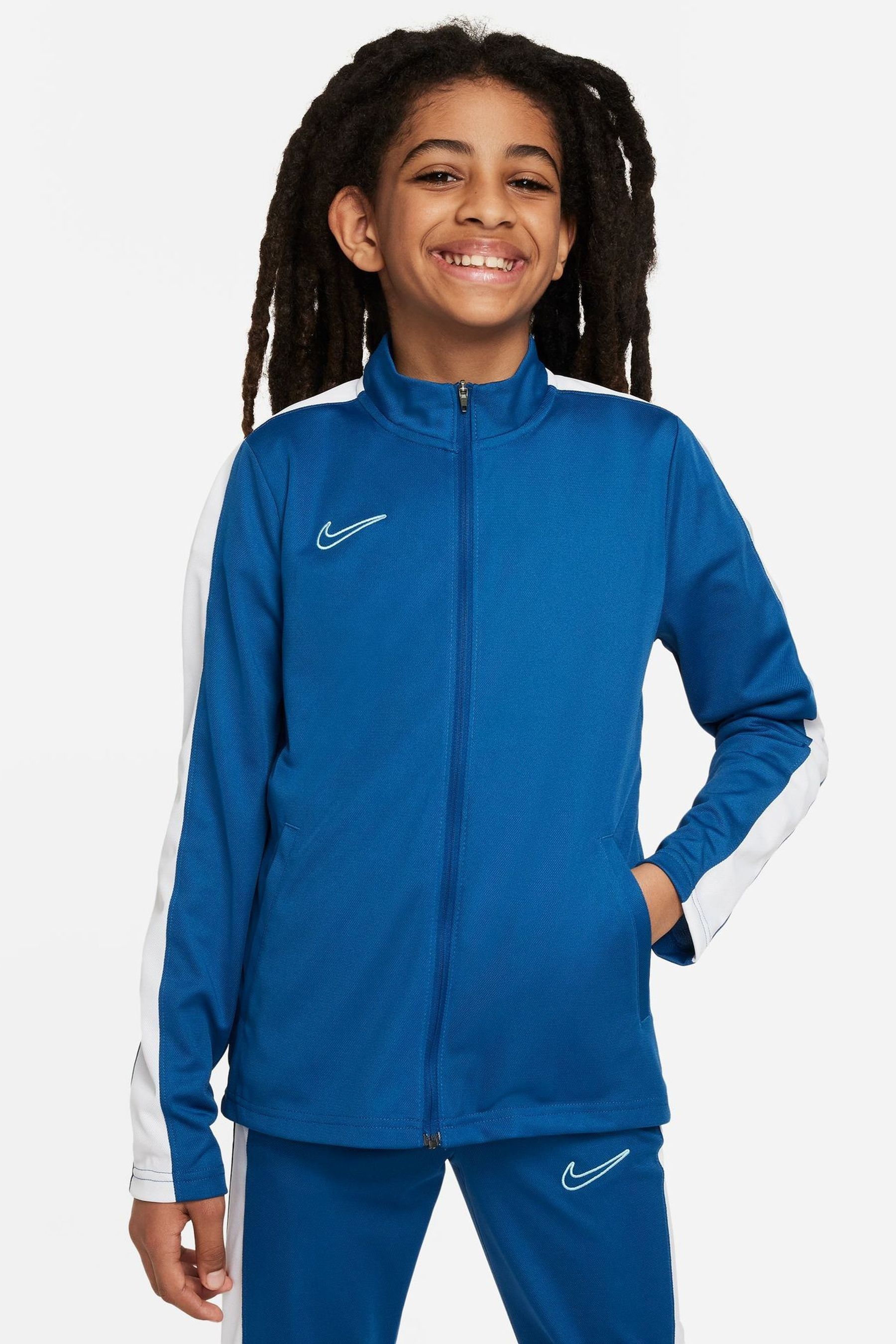 Nike blue and white tracksuit hot sale
