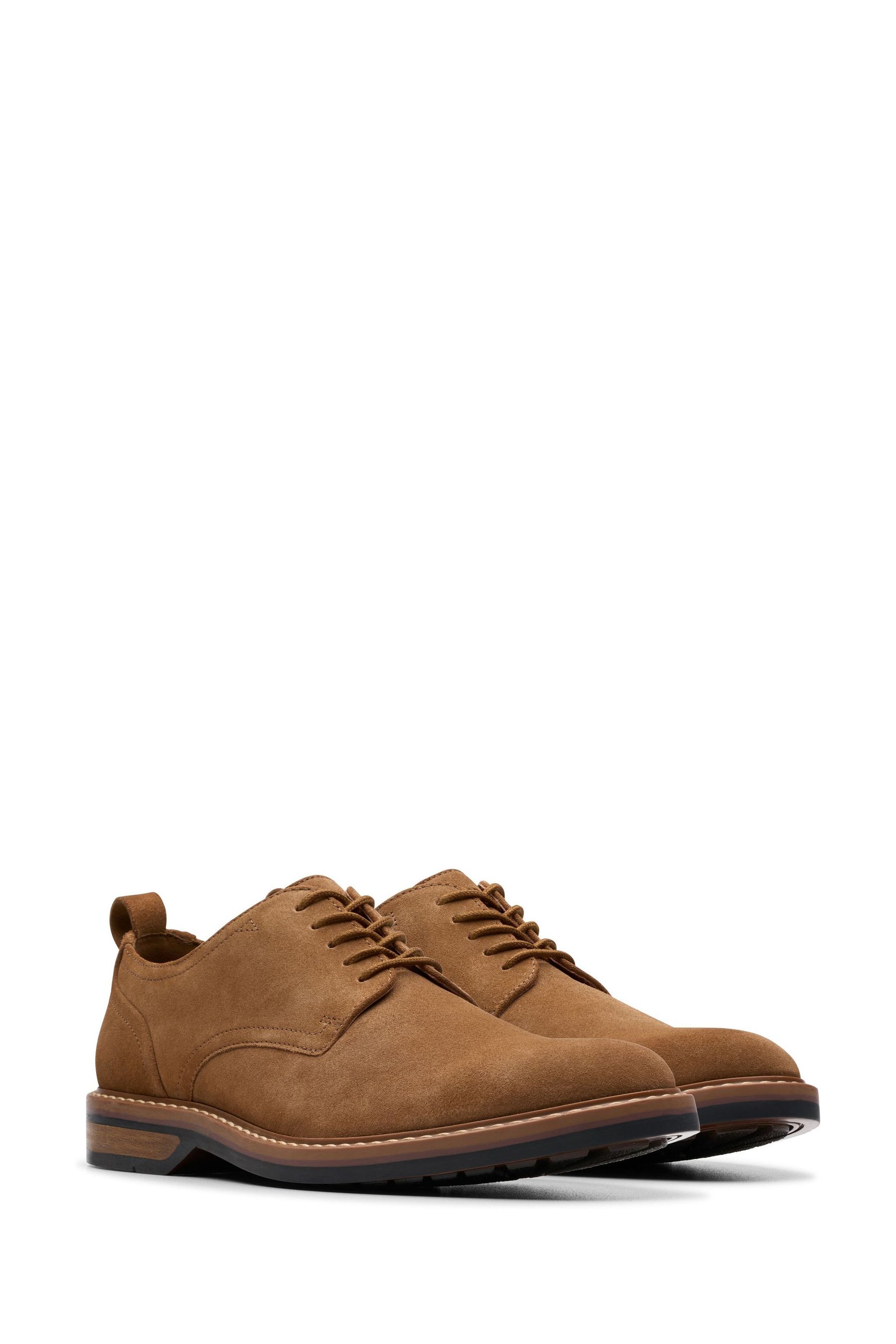 Buy Clarks Brown Suede Leather Aldwin Step Shoes from Next Luxembourg