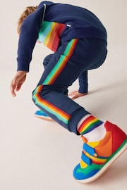 Little Bird by Jools Oliver Navy Rainbow Happy Hoodie - Image 4 of 13