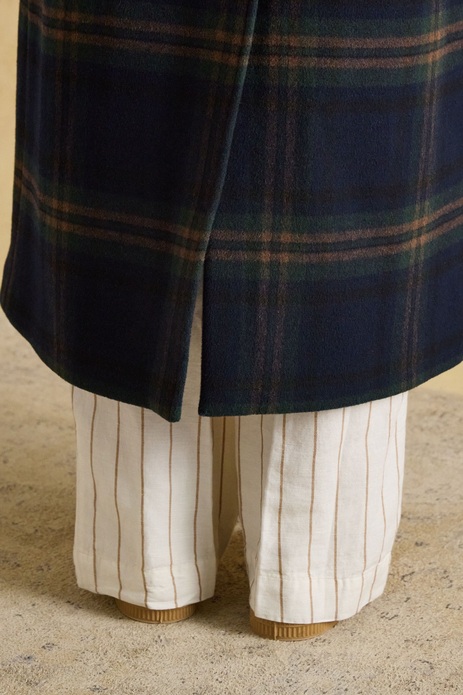 Joules check plaid coat discount