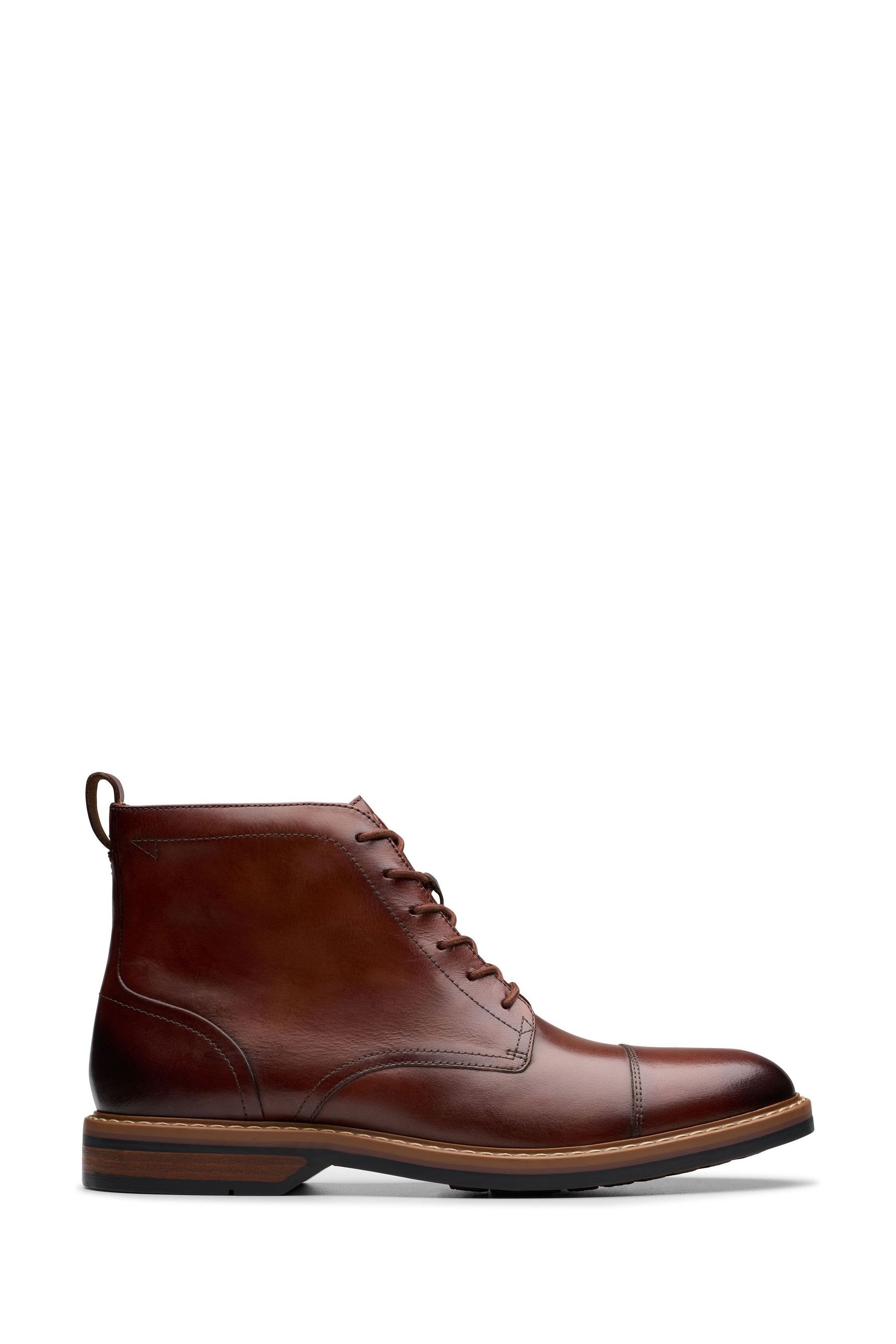 Buy Clarks Brown Leather Adwin Cap Boots from Next Luxembourg