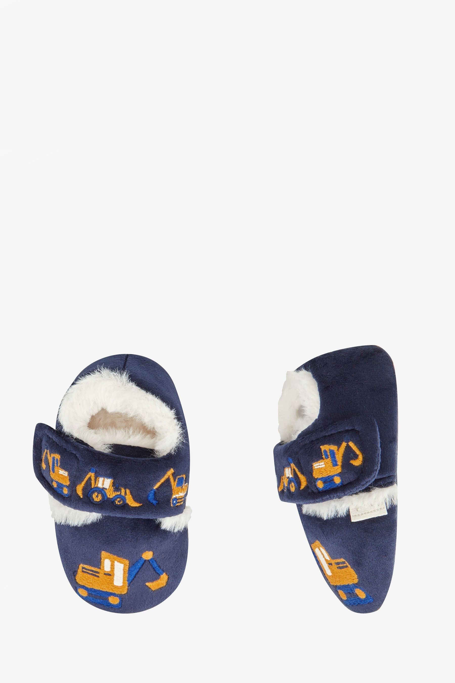 JoJo Maman B b Navy Girls Digger Easy On Slippers