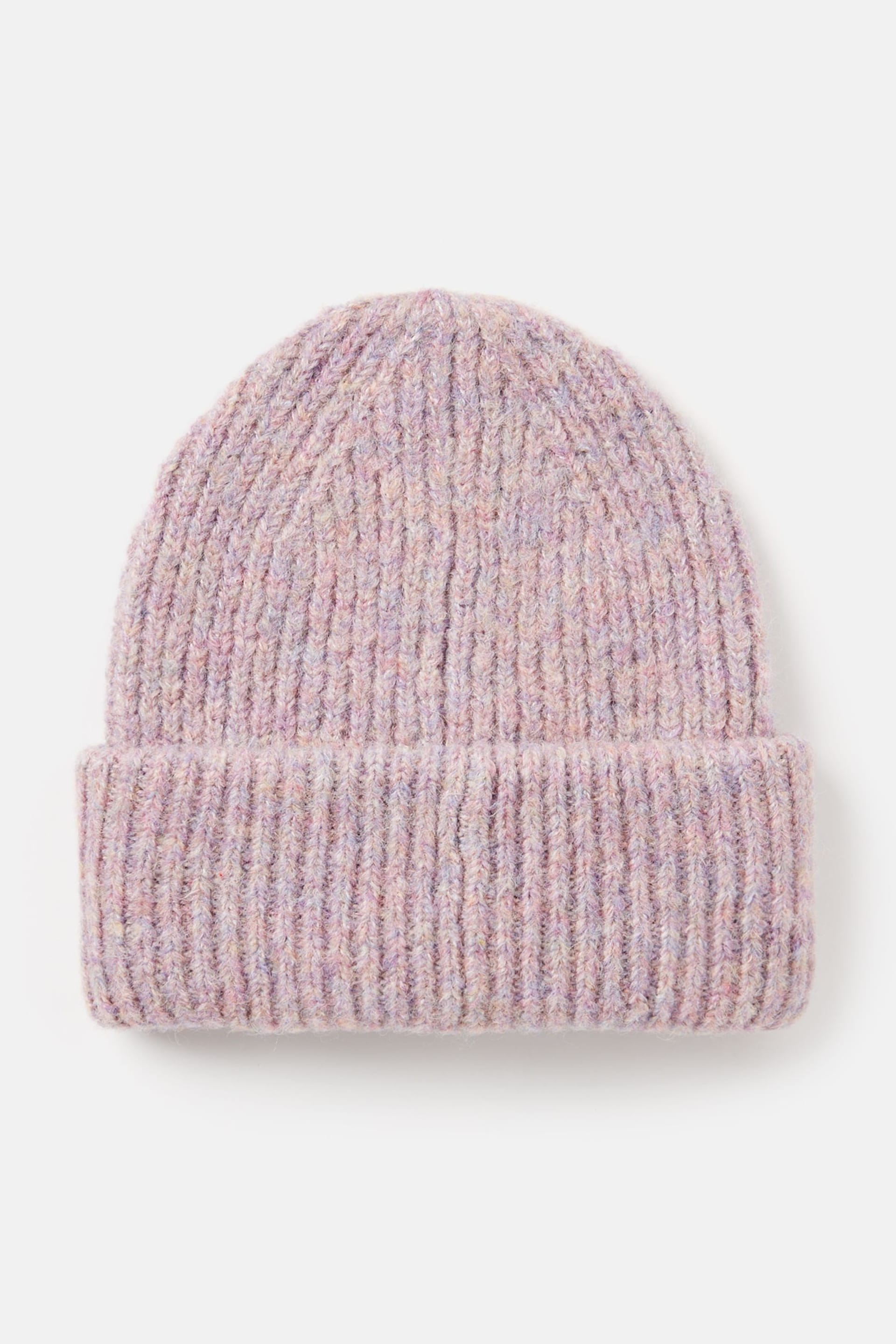 Joules Eloise Lilac Oversized Knitted Beanie Hat - Image 4 of 5