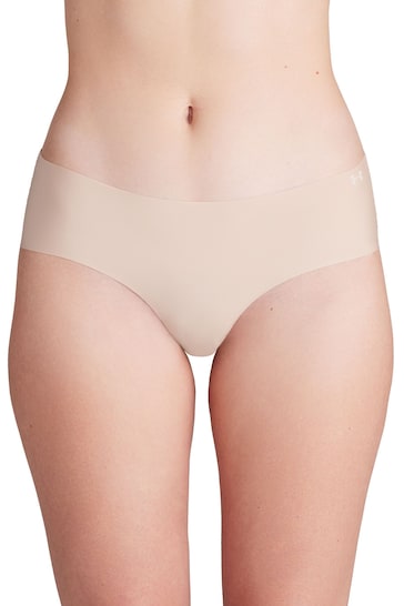 Under Armour Blush Pink No Show Pure Stretch Hipster Knickers 3 Pack