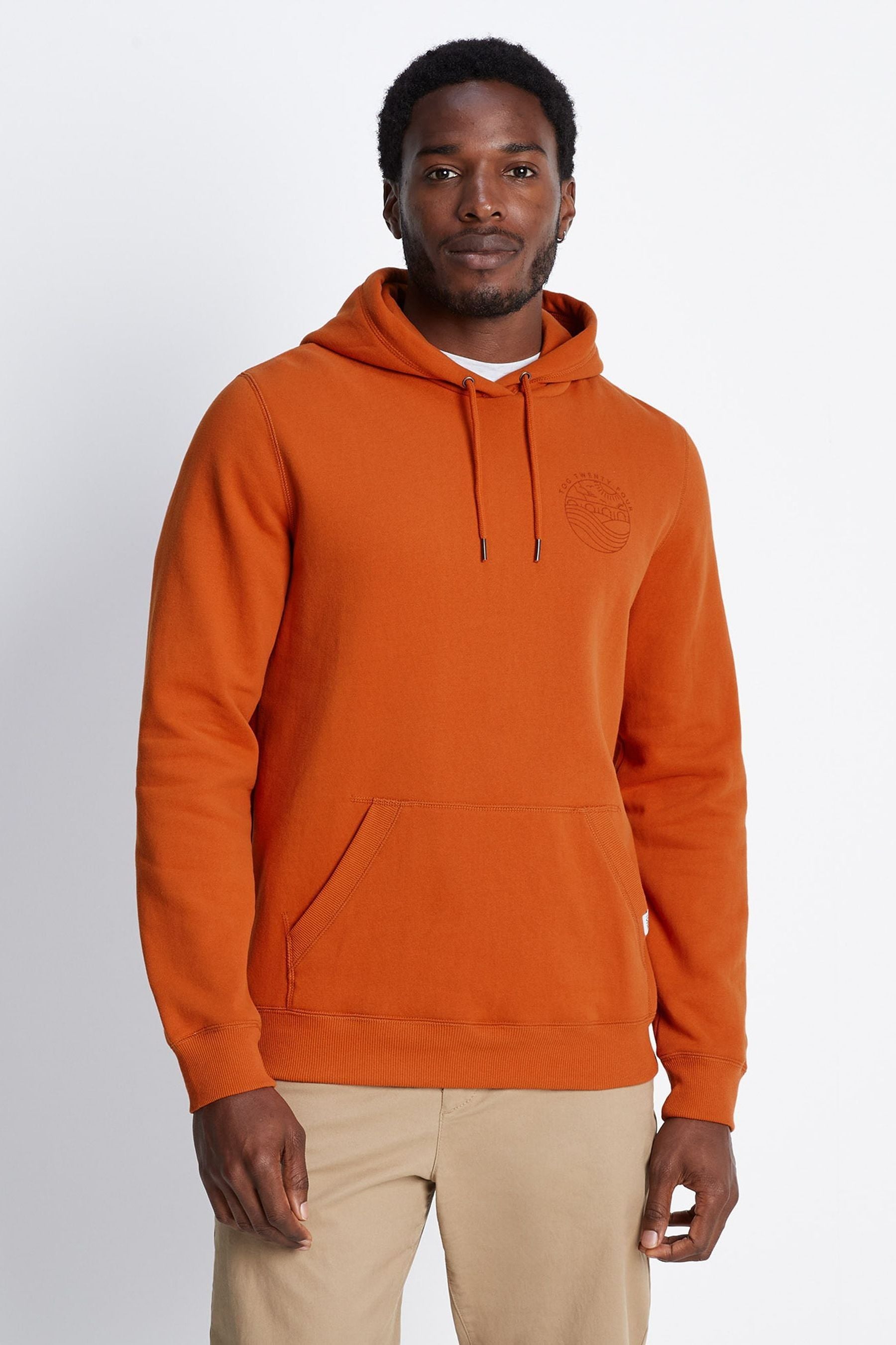 Orange hoodies top