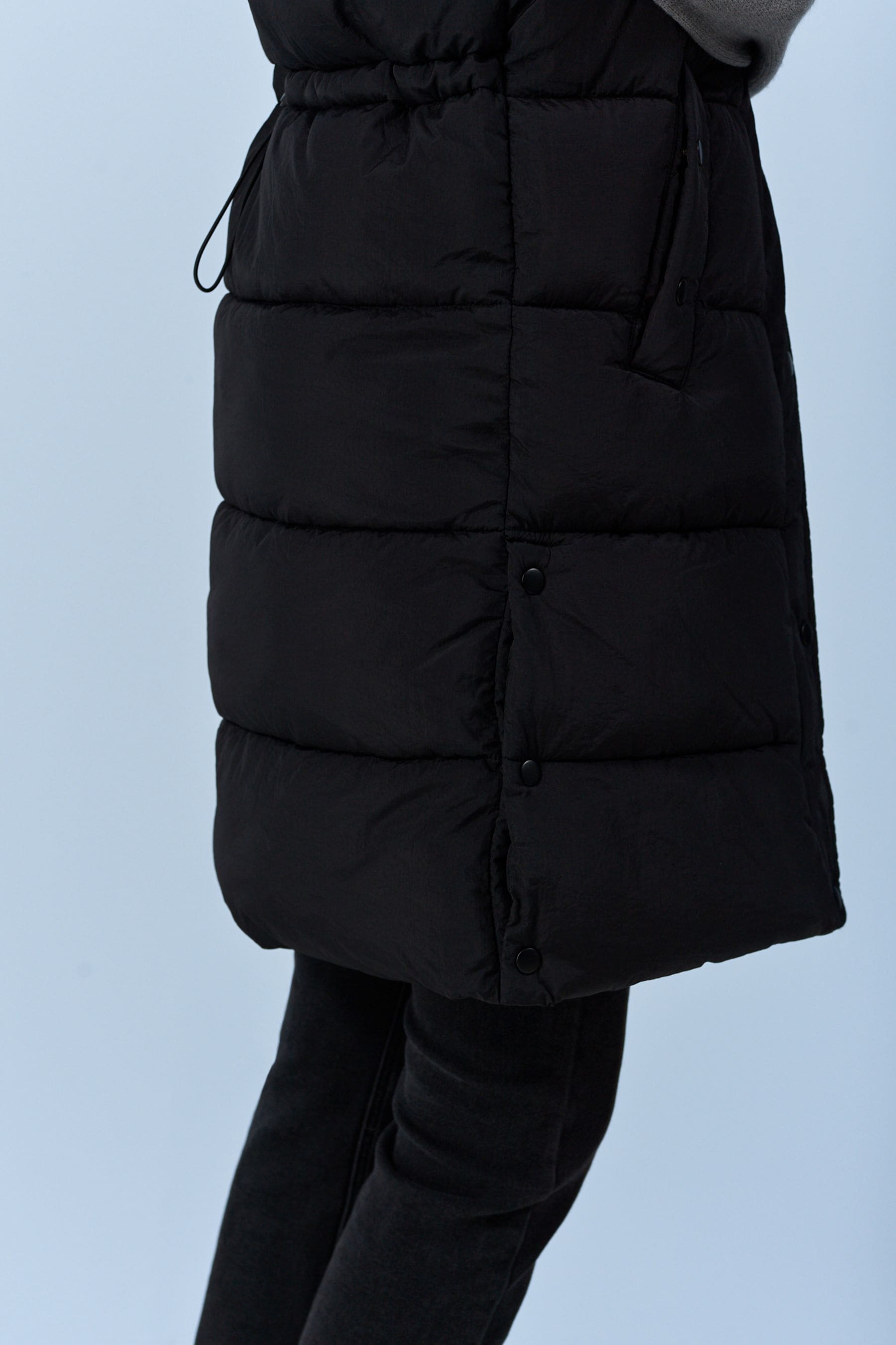 Buy Black Padded Longline Gilet from Next Canada