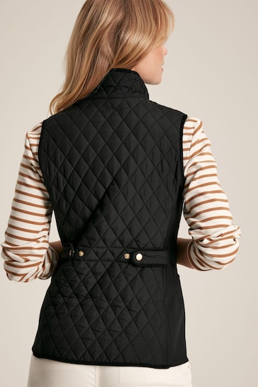Joules Stately Black Showerproof Diamond Quilted Gilet