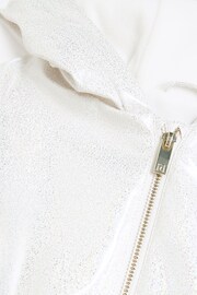 River Island White Girls Glitter Rain Coat - Image 3 of 4