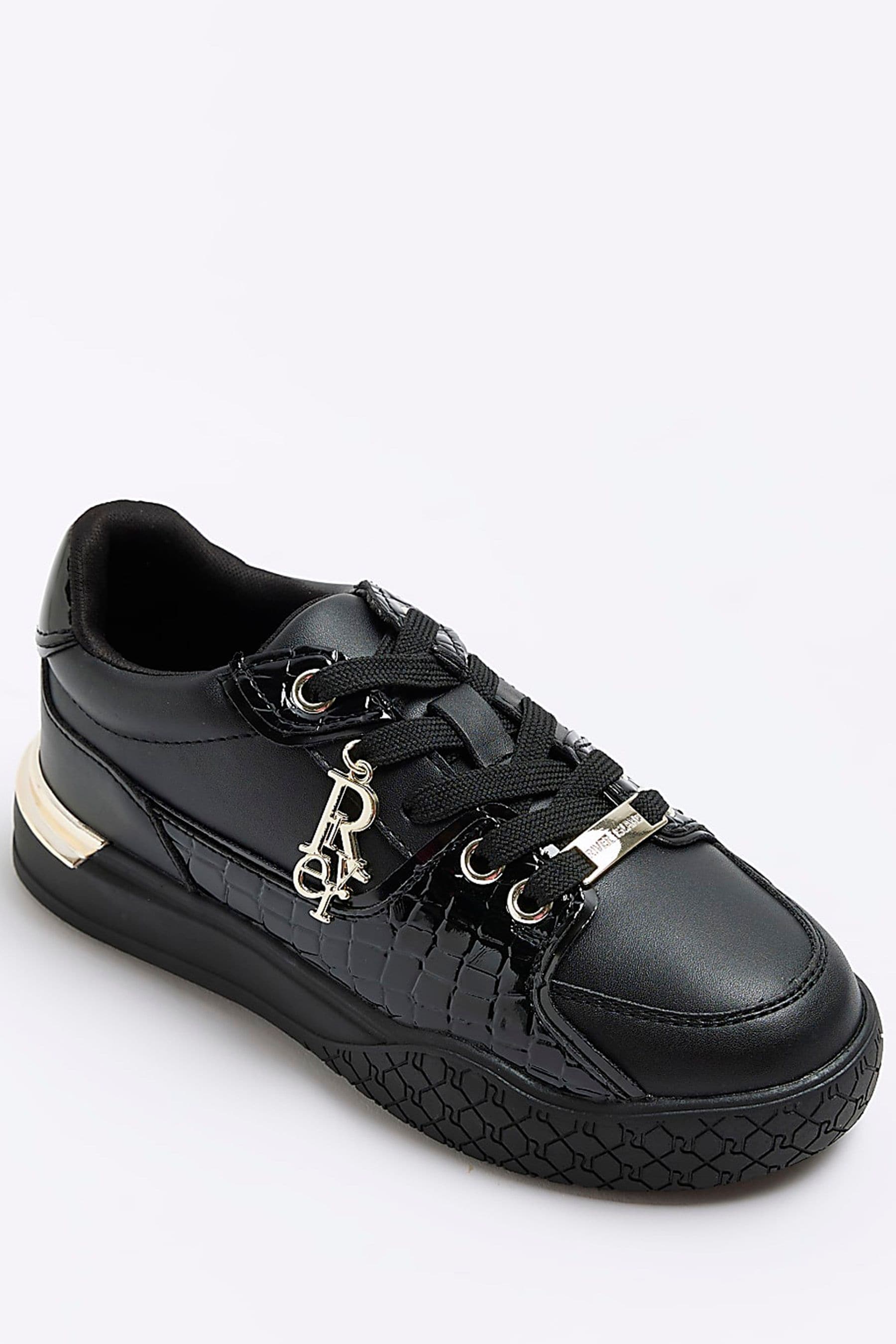 Black patent trainers ladies clearance
