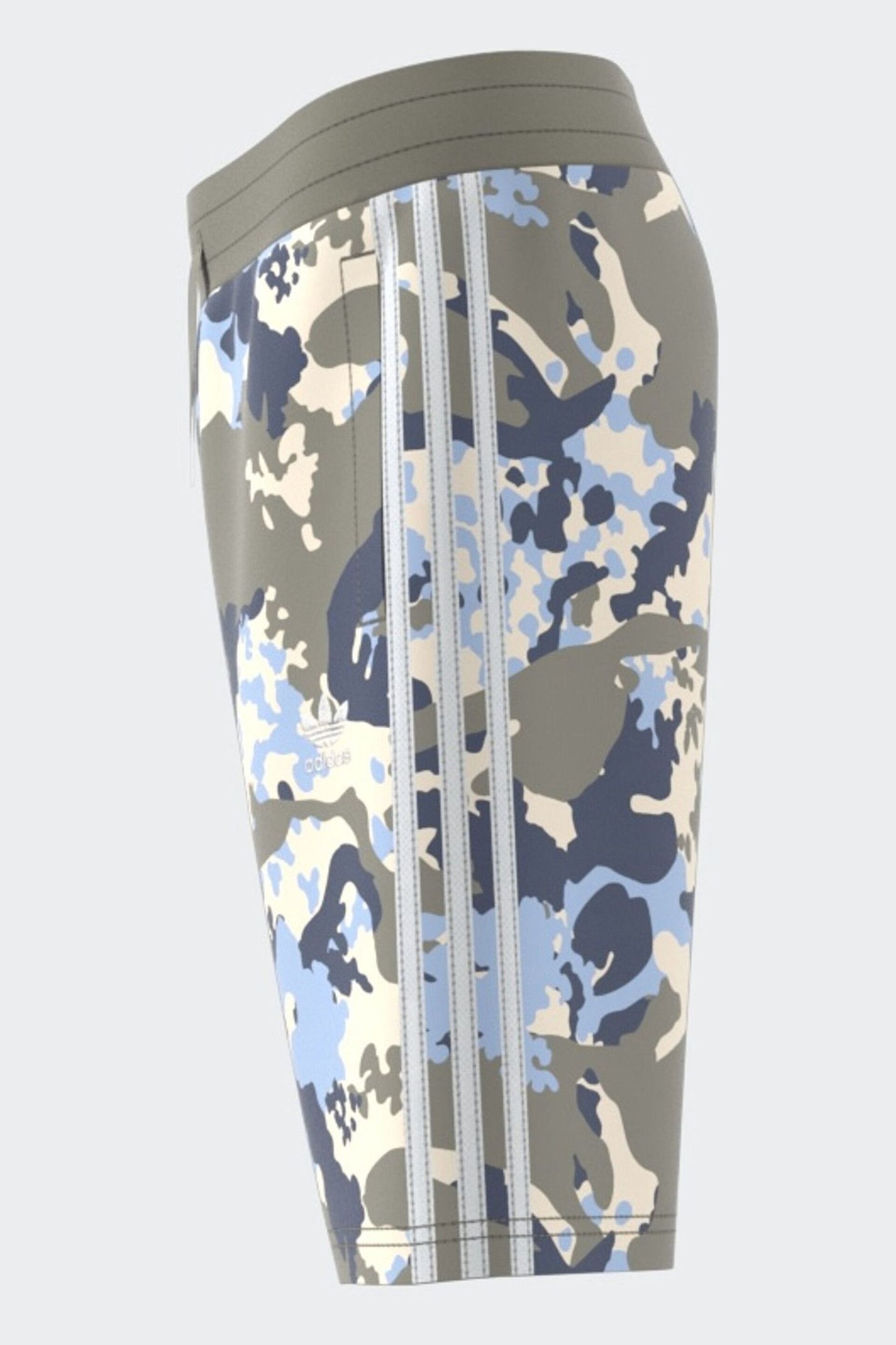 adidas Originals Grey/Blue Camo Shorts - Image 4 of 11