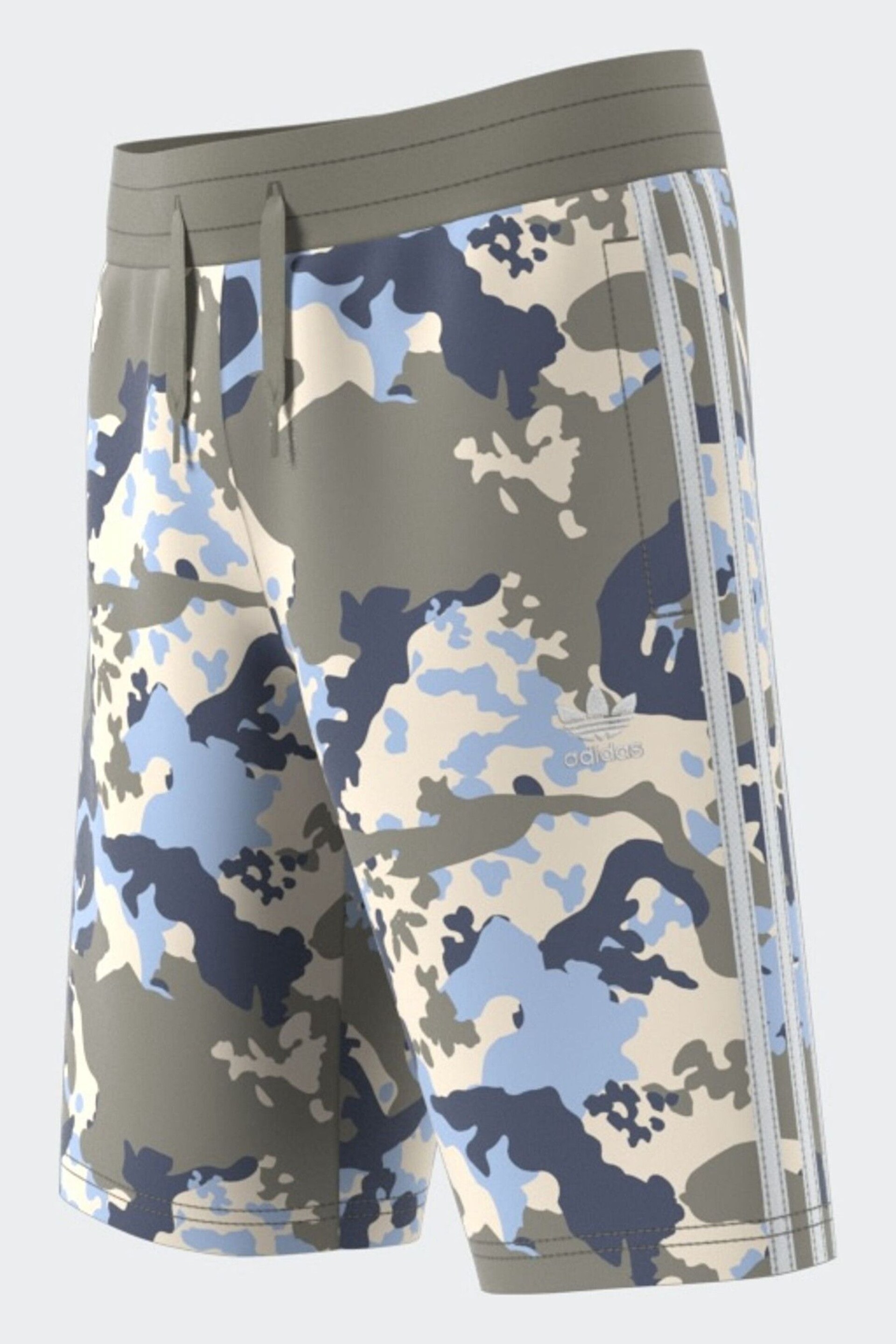 adidas Originals Grey/Blue Camo Shorts - Image 5 of 11