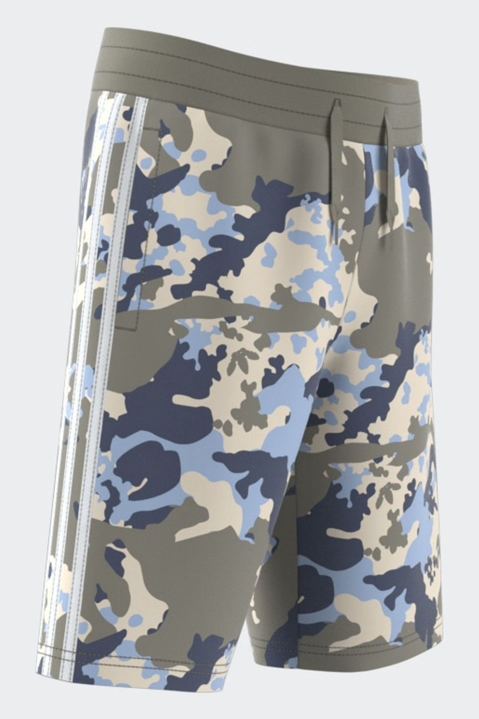 adidas Originals Grey/Blue Camo Shorts - Image 7 of 11