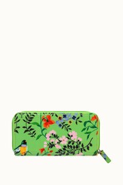 Cath Kidston Green Paper Birds Print Large Zipper Coated Purse - Image 3 of 3