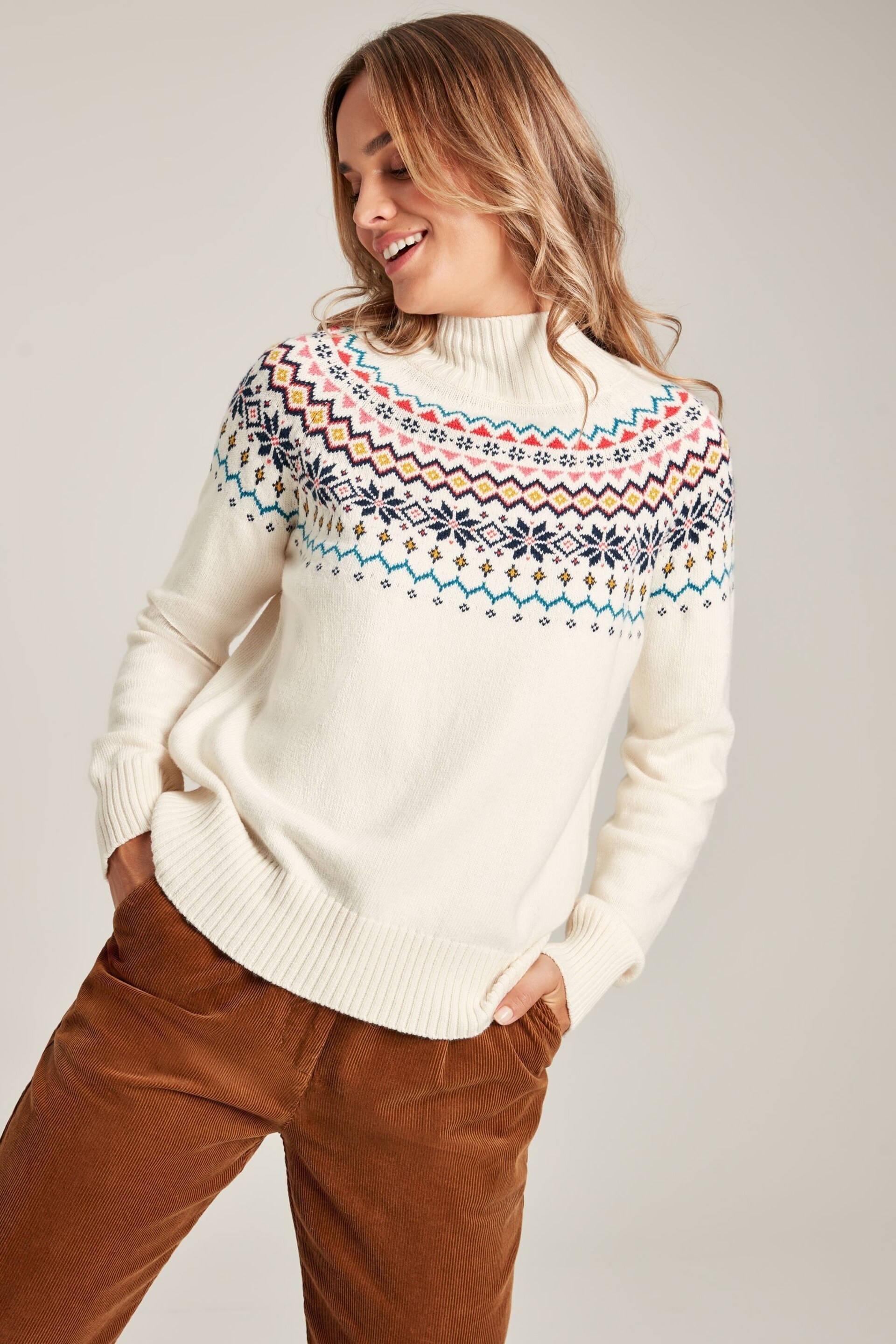 Joules Alba Cream Fair Isle Jumper - Image 4 of 5