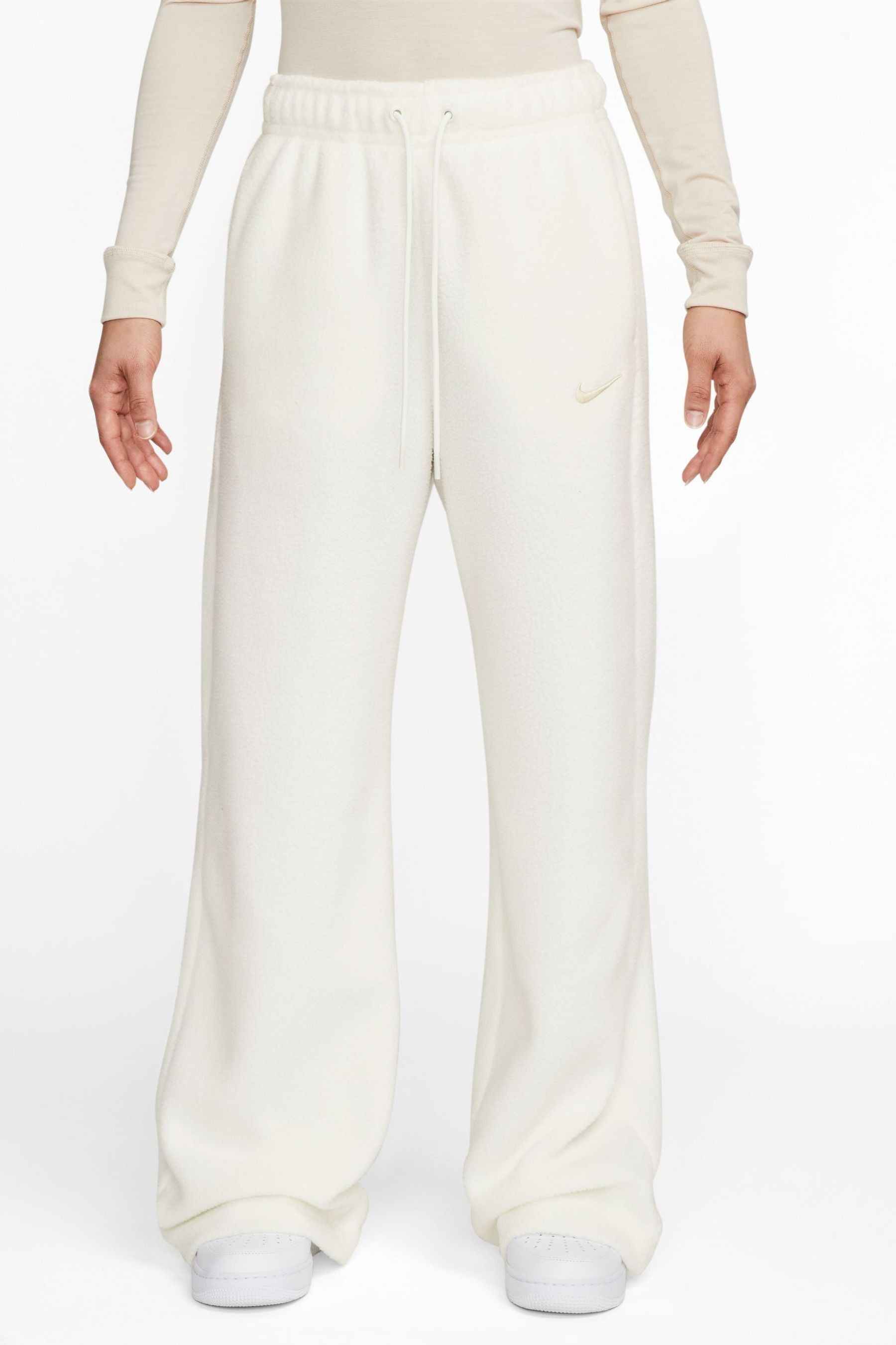 Buy Nike White Borg Wide Leg Joggers from the Next UK online shop