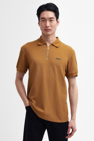 Barbour® International Albury Textured Zip Neck Polo Shirt