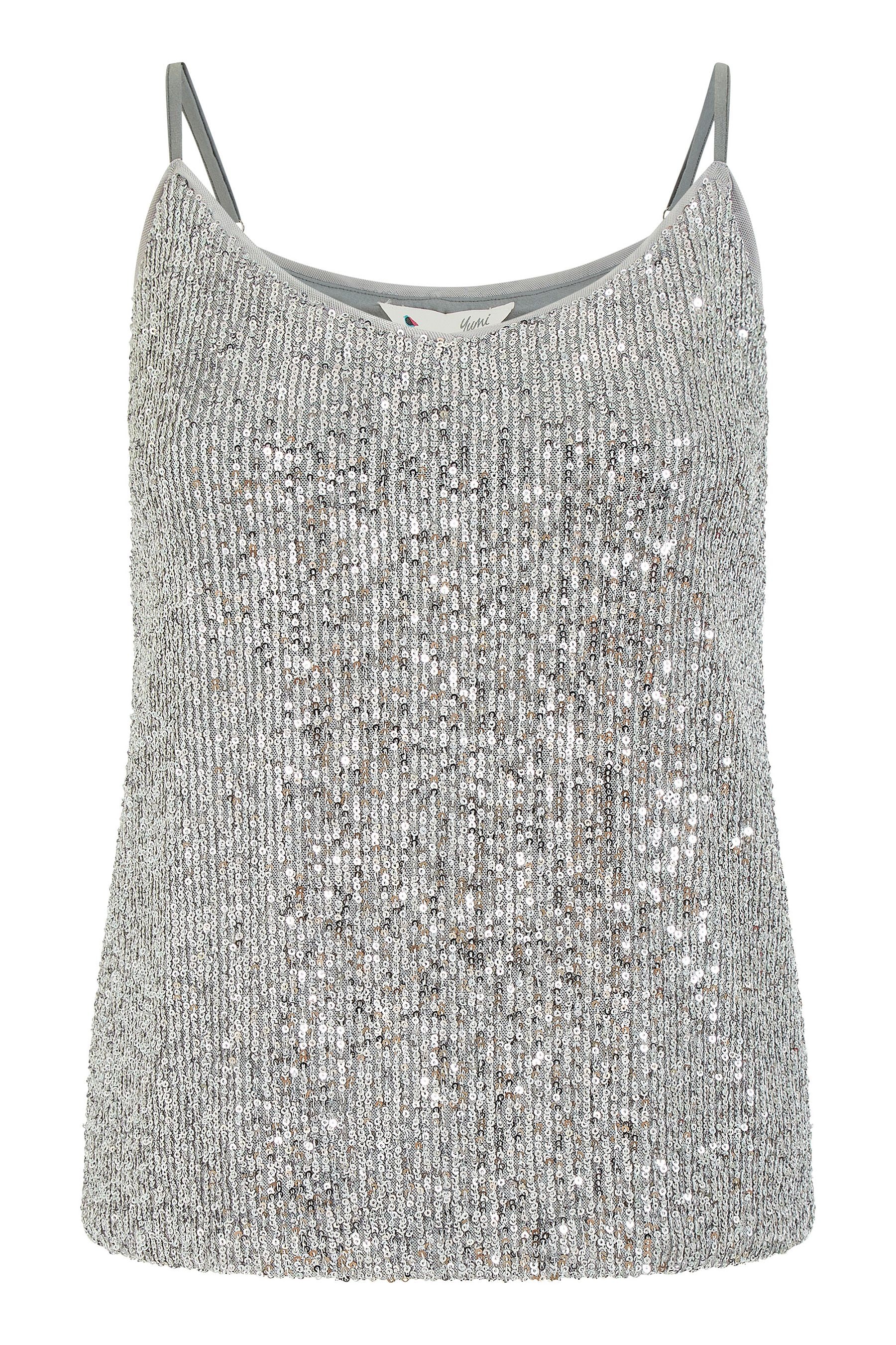 Buy Yumi Silver Sequin Vest Top from the Next UK online shop