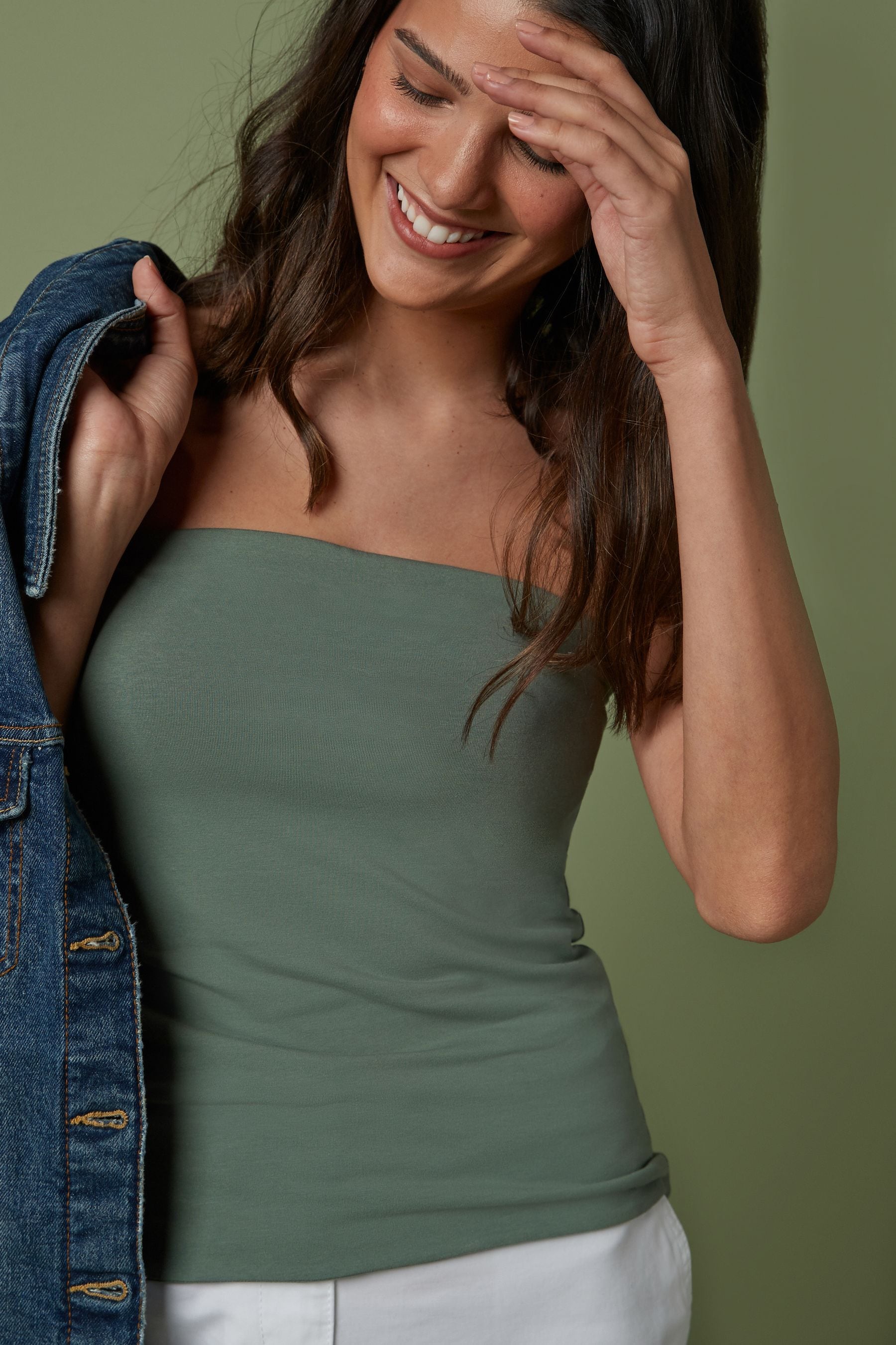 Khaki boob tube hotsell