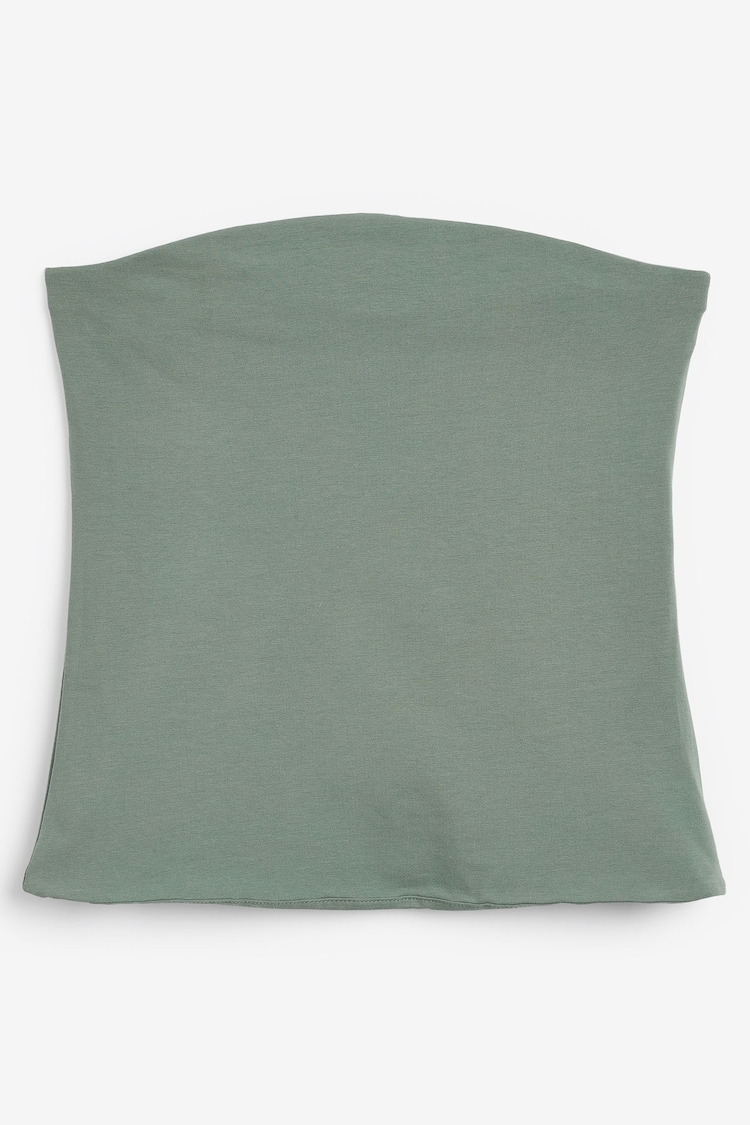 Khaki Green Cotton Rich Bandeau Boobtube Top - Image 5 of 5