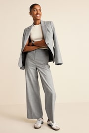 Black/White Check Tailored Check Wide Leg Trousers - Image 1 of 7