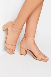 Long Tall Sally Nude Faux Leather Block Heel Sandals - Image 1 of 5