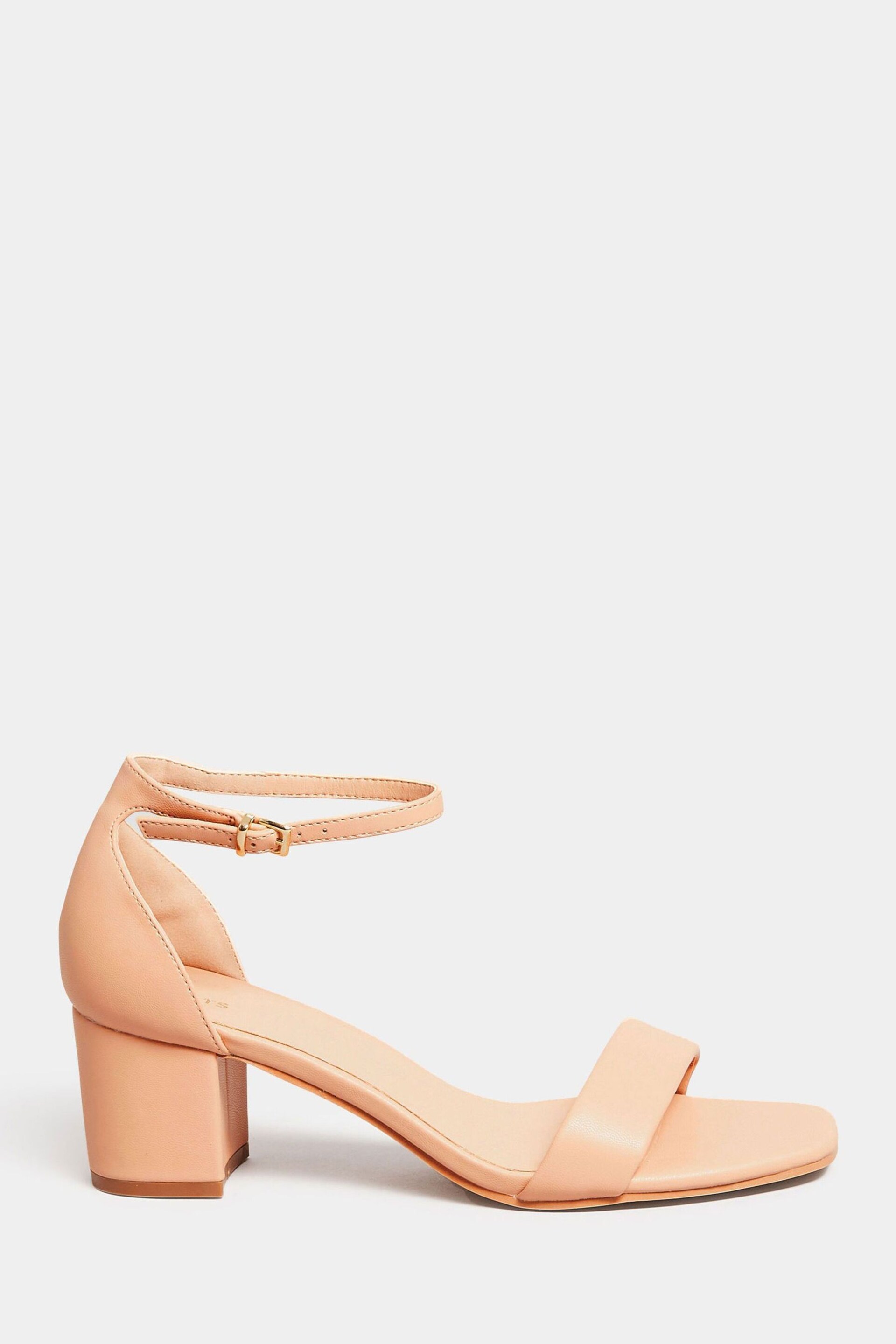 Long Tall Sally Nude Faux Leather Block Heel Sandals - Image 2 of 5