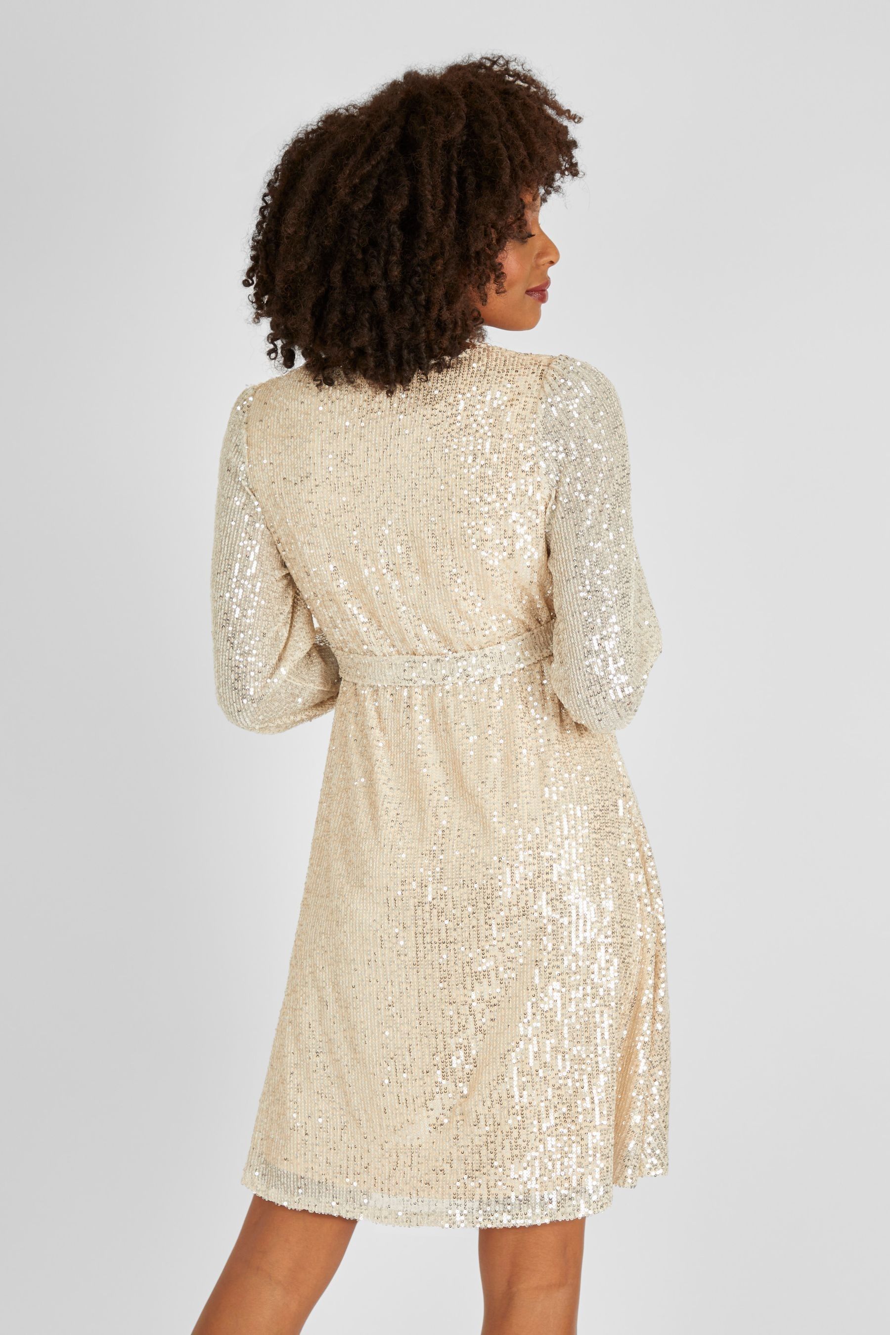 Buy JoJo Maman Bebe Champagne Gold Sequin Maternity Mini Dress from Next Canada