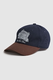 Reiss Navy/Tobacco Palermo Reiss | Ché Embroidered Baseball Cap - Image 1 of 4