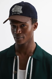 Reiss Navy/Tobacco Palermo Reiss | Ché Embroidered Baseball Cap - Image 2 of 4