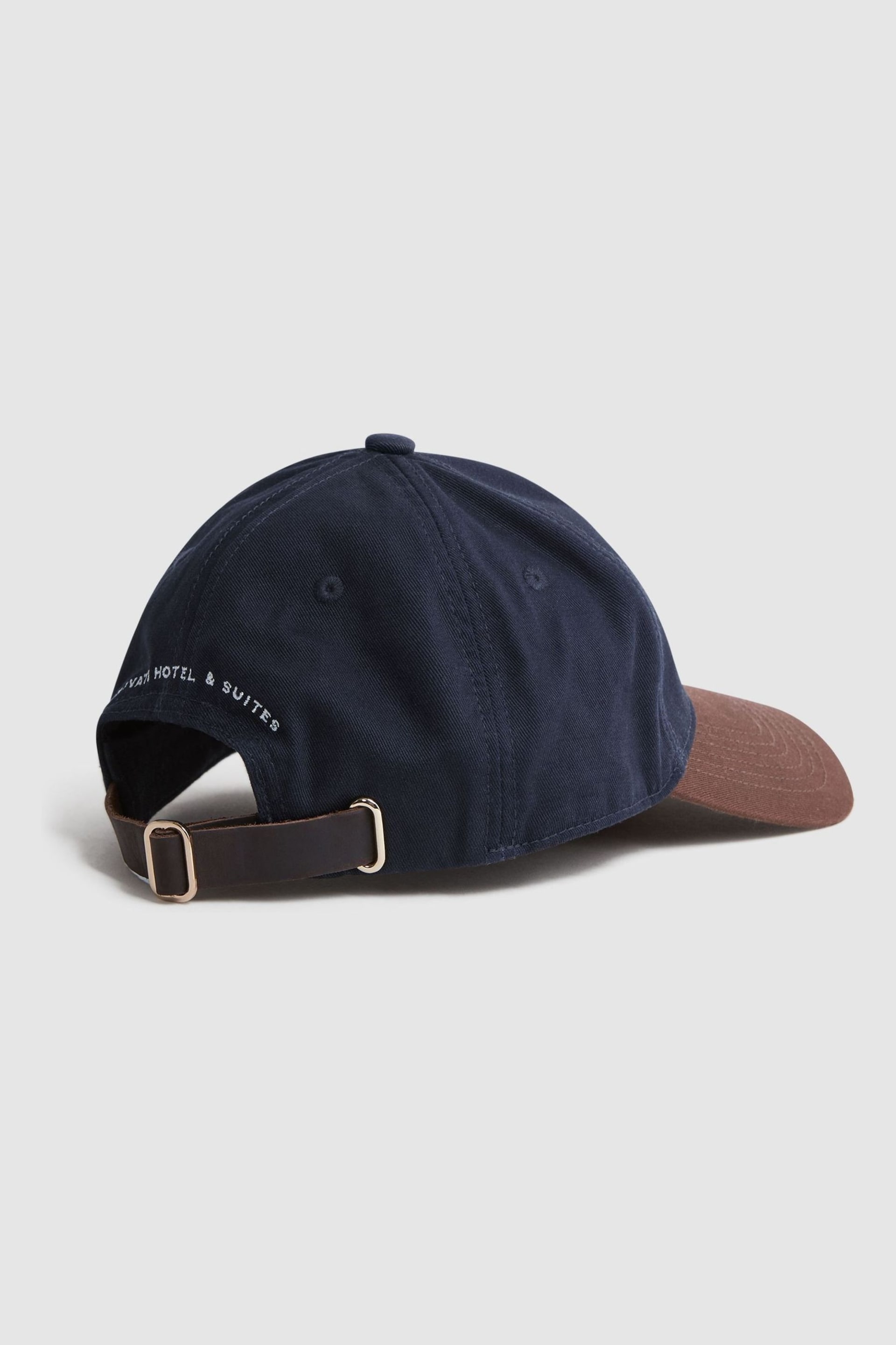 Reiss Navy/Tobacco Palermo Reiss | Ché Embroidered Baseball Cap - Image 4 of 4