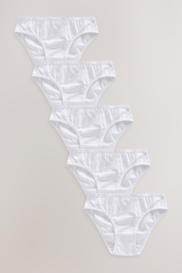 White Bikini Briefs 5 Pack (5-16yrs)
