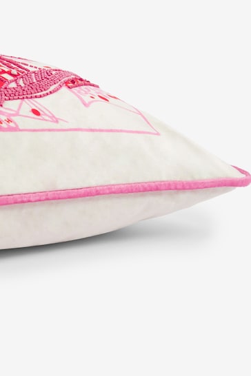 Rockett St George Pink Queen Of Hearts Cushion
