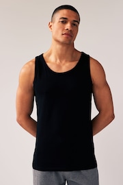 Black Pure Cotton Vests 2 Pack - Image 2 of 9