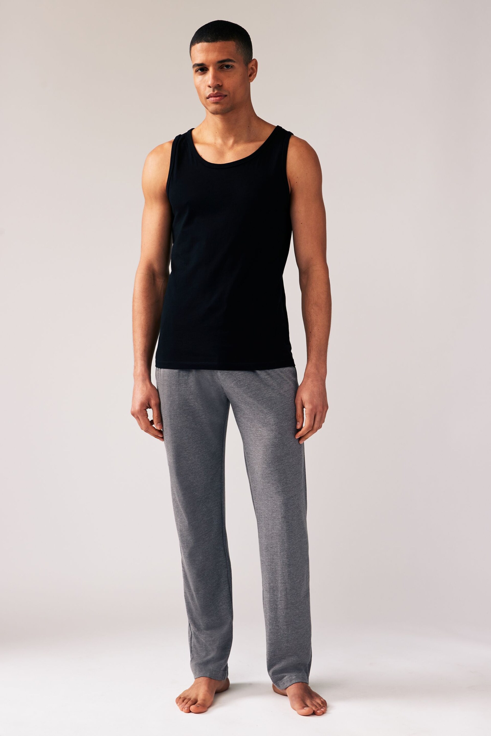 Black Pure Cotton Vests 2 Pack - Image 3 of 9