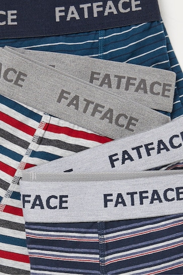 FatFace Blue Chesil Stripe Boxers 3 Pack